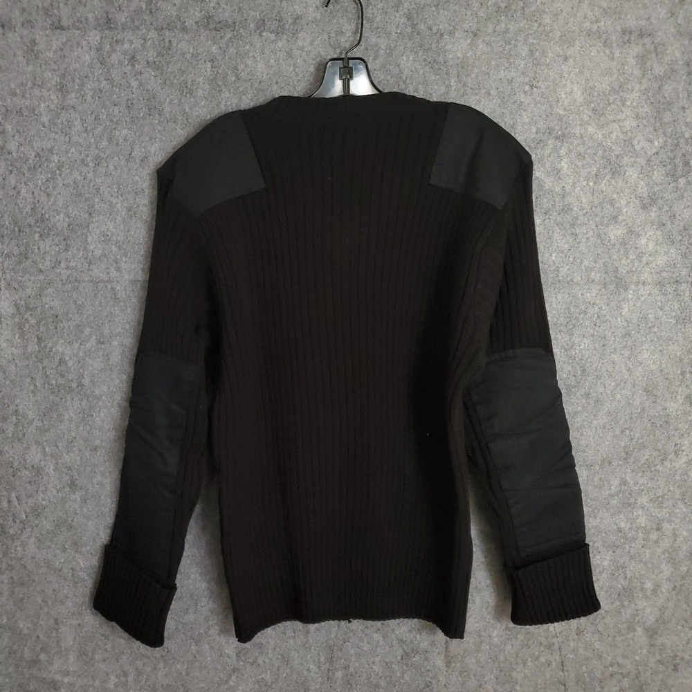 Vintage Commando Jack Young Sweater Men Large Black Tactical US Made Elbow Patch - Picture 2 of 13